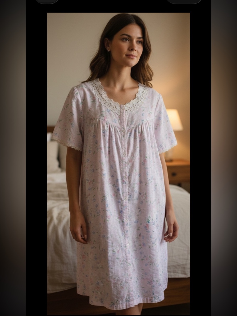 Vintage CHARACTER  Duster House Dress‎ Robe Large Pink Multi Floral Sheersucker